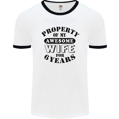 6. Hochzeitstag 6 Jahre lustig Frau Herren Ringer T-Shirt