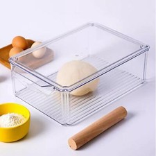 Pizza Dough Container Stackable Box Pizza Dough Tray for Fridge Kitchen Home