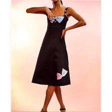 NWT Cynthia Rowley Satin Gem Stones Bow Dress Size 0 $525