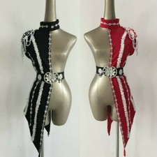 Damen Bühne Tanz Kostüm Glänzend Perlen Kleid Zubehör Punk Party Club