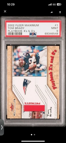 2002 Fleer Maximum Playbook X’s & O’s #1 Tom Brady PSA 9