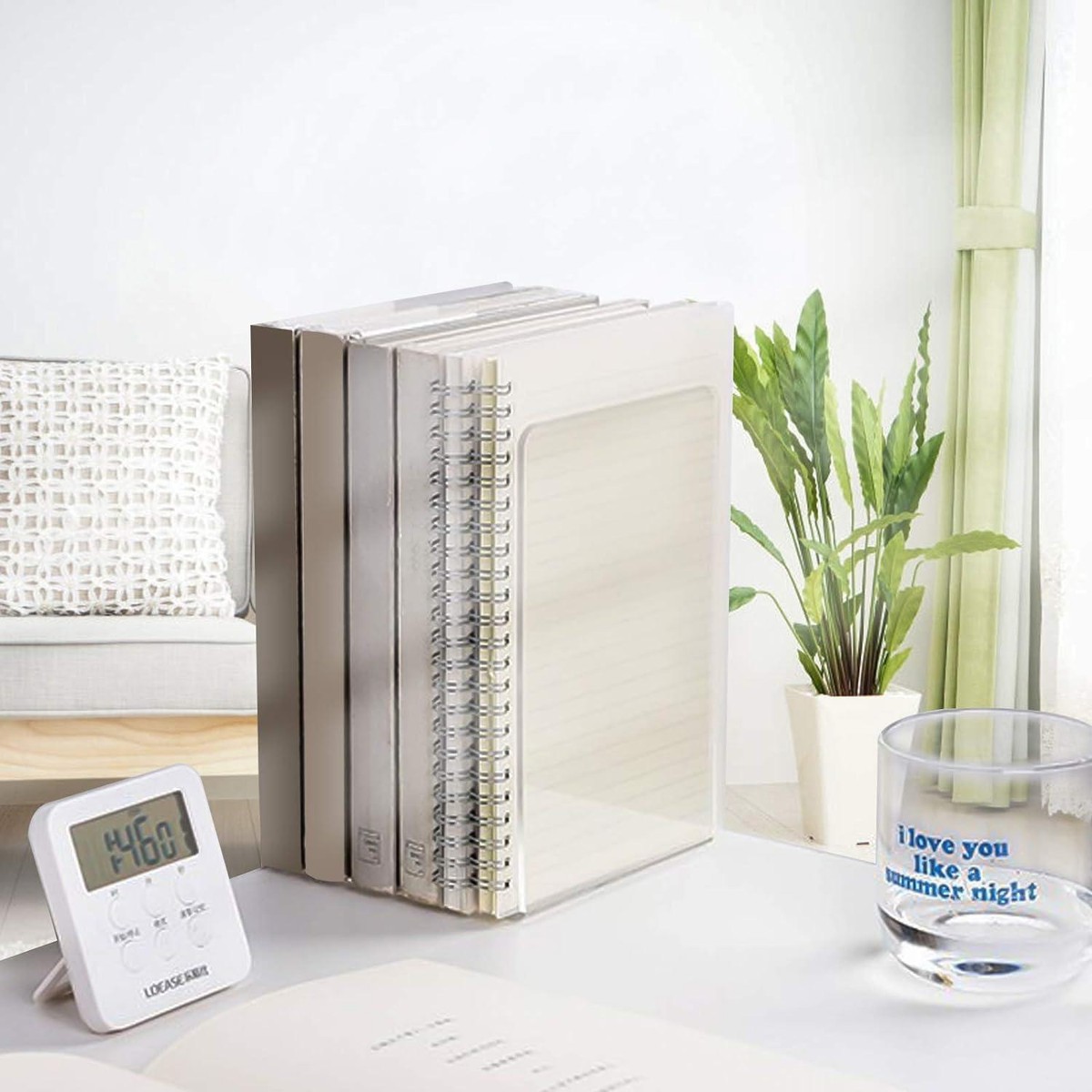 Acryl Buchstützen 8 Stück - Transparente Bücherhalter