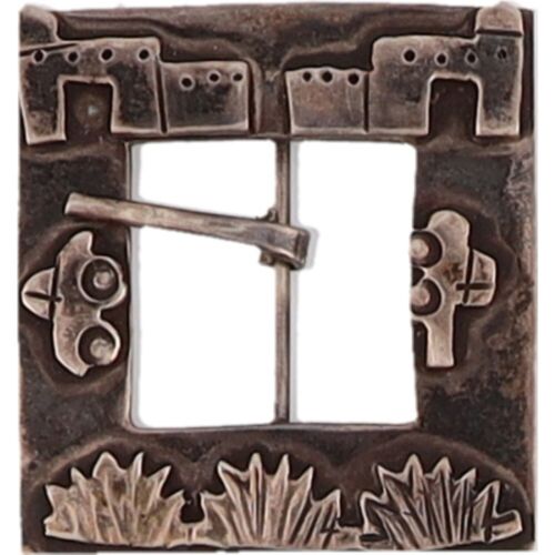 Small Sterling Silver Handmade Native American Southwest Vintage Belt Buckle - Picture 1 of 5