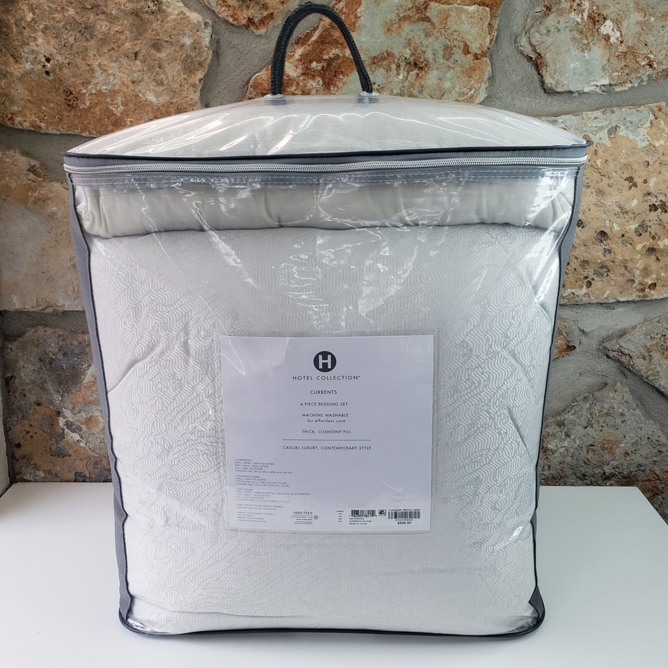 Hotel Collection Currents 4 Piece Full / Queen Comforter Set Natural