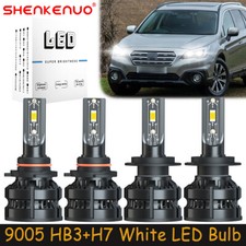 For Subaru Outback 2005-2014 Combo 9005 H7 LED Headlights Bulbs High Low Beam Z8