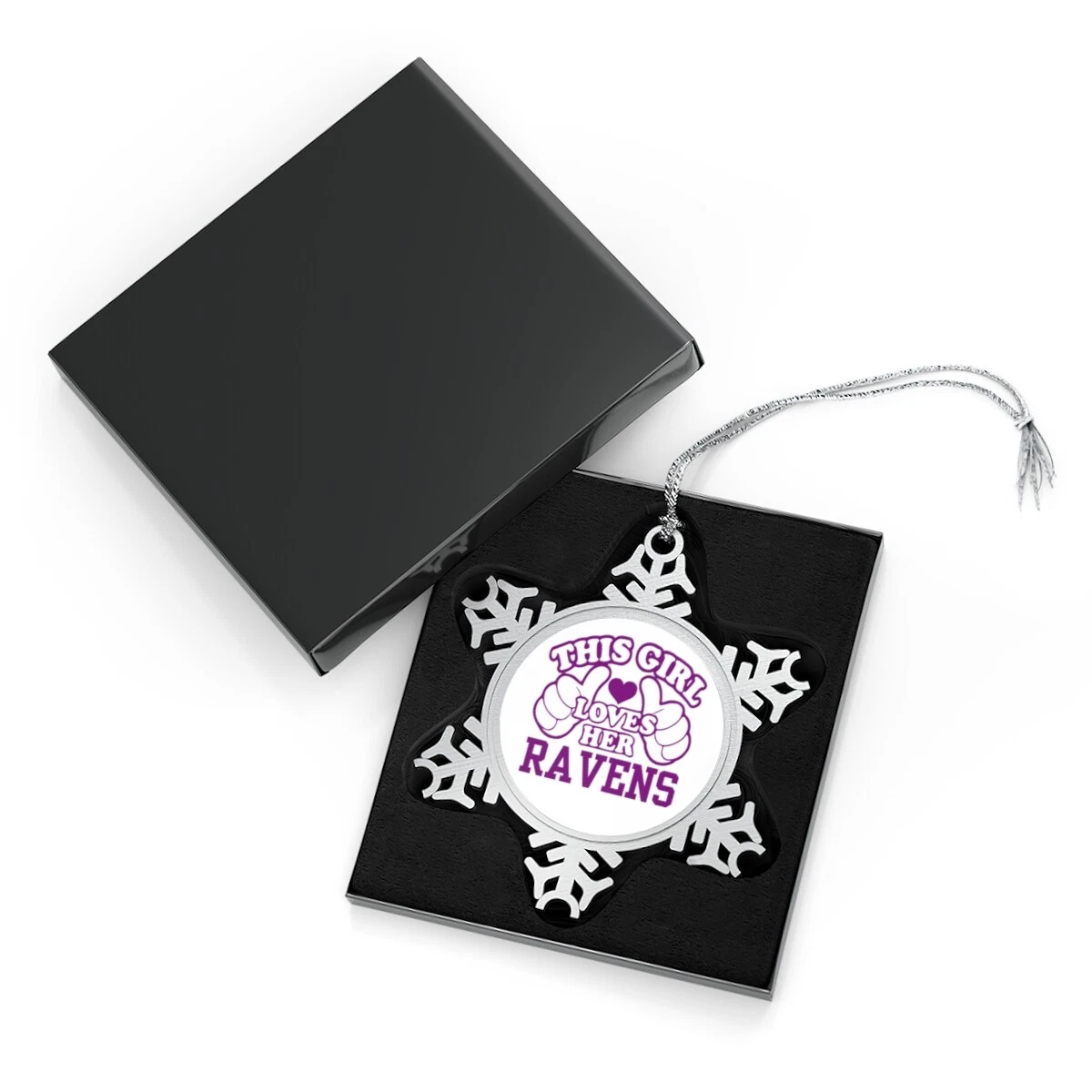 Ravens Girl Pewter Snowflake Ornament