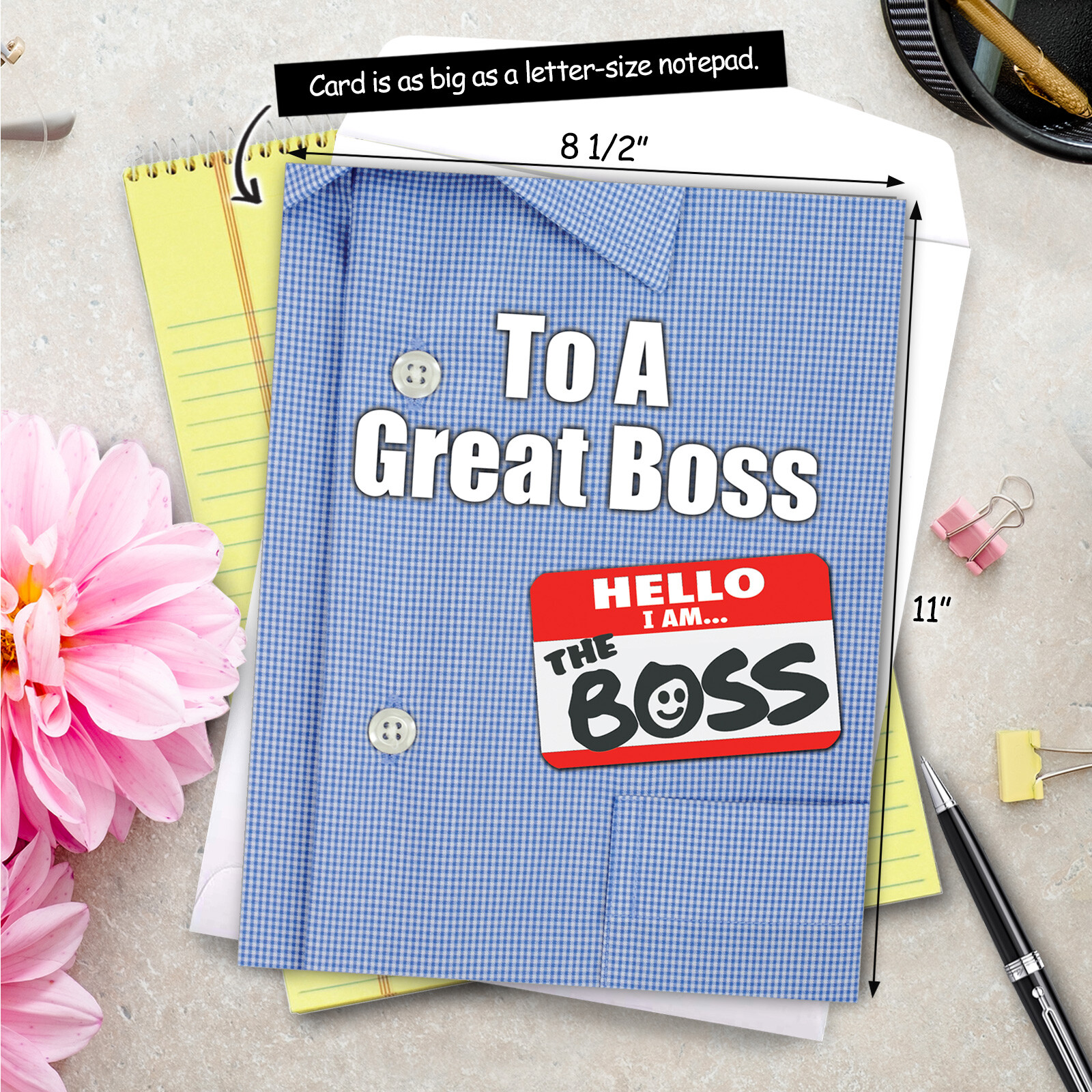 Funny Boss's Day Card (8.5 x 11 Inch) - Thank You to a Great Boss  J9108BOG-US | eBay