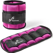 Adjustable Ankle Weights Pair Men Women 10 lbs Total Weight 1 to 5 lb Per Ankle