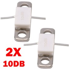 2Pack 10DB Silver Attenuator 100Watt 10dB Attenuators Flanged DC-3GHz 50Ohms HOT
