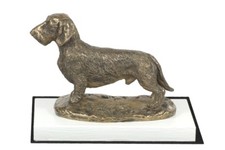 Dachshund - Figure with a dog on white wooden base