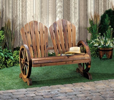Vagon De Madera De Madera Rueda De Muebles Para Patio De Parque Banco Adirondack Silla Patio De Pais Ebay