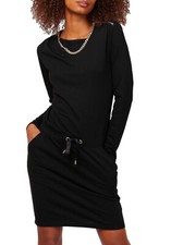 Women Sweater Dress Crew Neck Necklace Mixed Cotton 2511 New