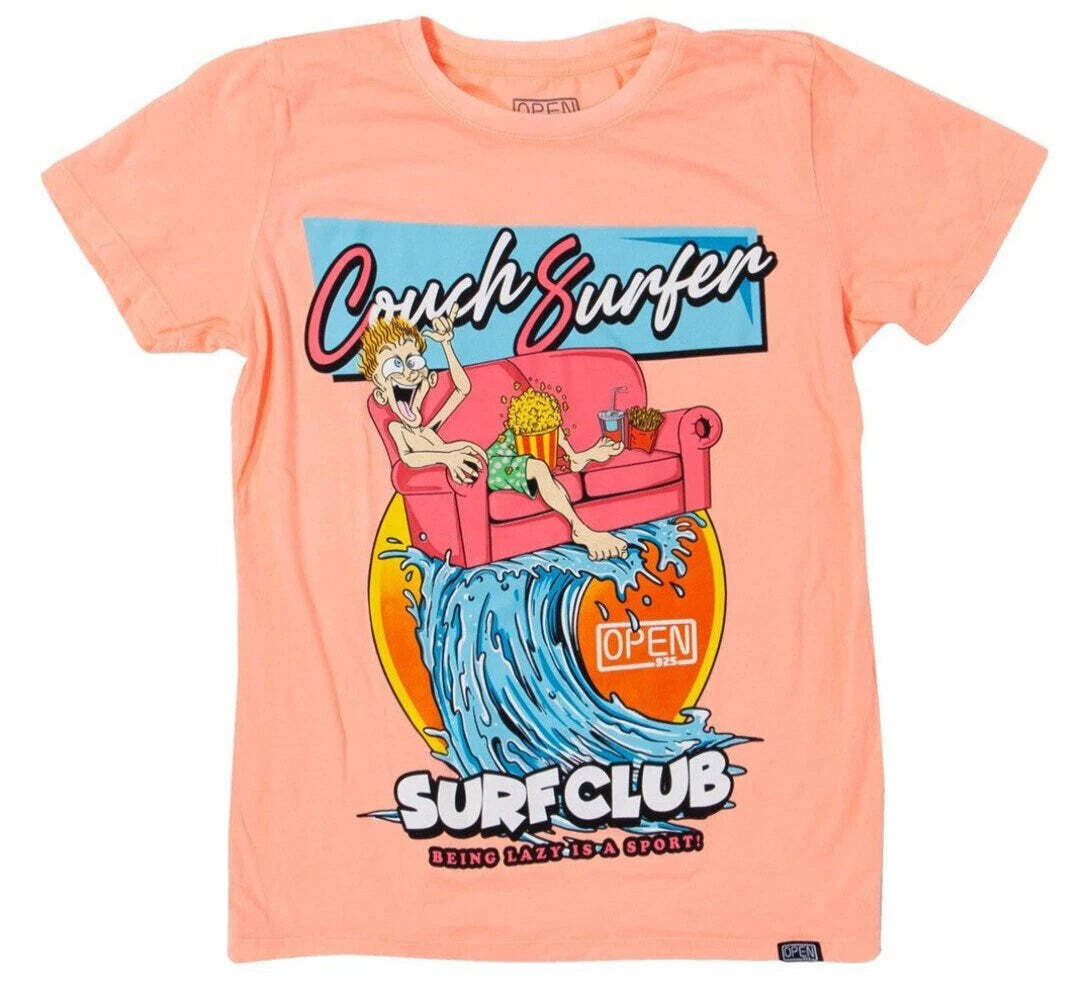Открытая женская футболка 925 Couch Surfer SS Tee неоново-оранжевого цвета 3890₽