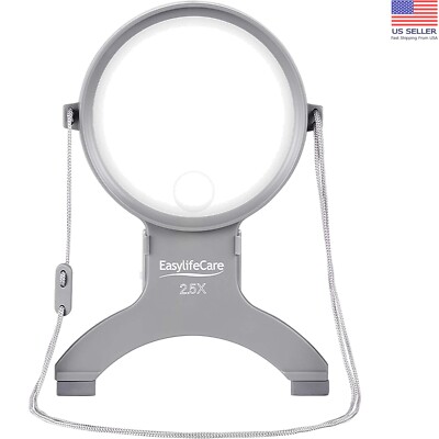 Illuminated 2.5x & 4x Hands-Free Magnifying Glass - Multi-Purpose Visual Aid