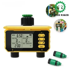Smart Dual Water Timer Sprinkler Timing Drip Irrigation Controller Solar Charge