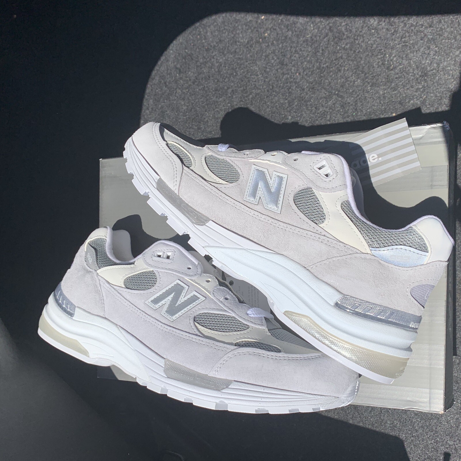 new balance 992 white silver 