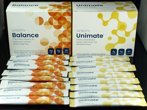 Unicity Feel Great - عبوات Balance or Unimate Lemon 5/10/30 - تنتهي صلاحيتها في 10/2027