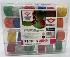Spiel und Roulettechips 25mm - farbig -  240 Stück  (ohne Wertaufdruck)