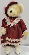 19" DanDee Plush Lady Bear Fancy Dressed Christmas Decor Free Standing