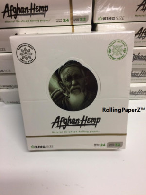 AFGHAN HEMP KING SIZE Rolling Paper - FULL BOX - 24 PACKS - 32 LEAVES EACH