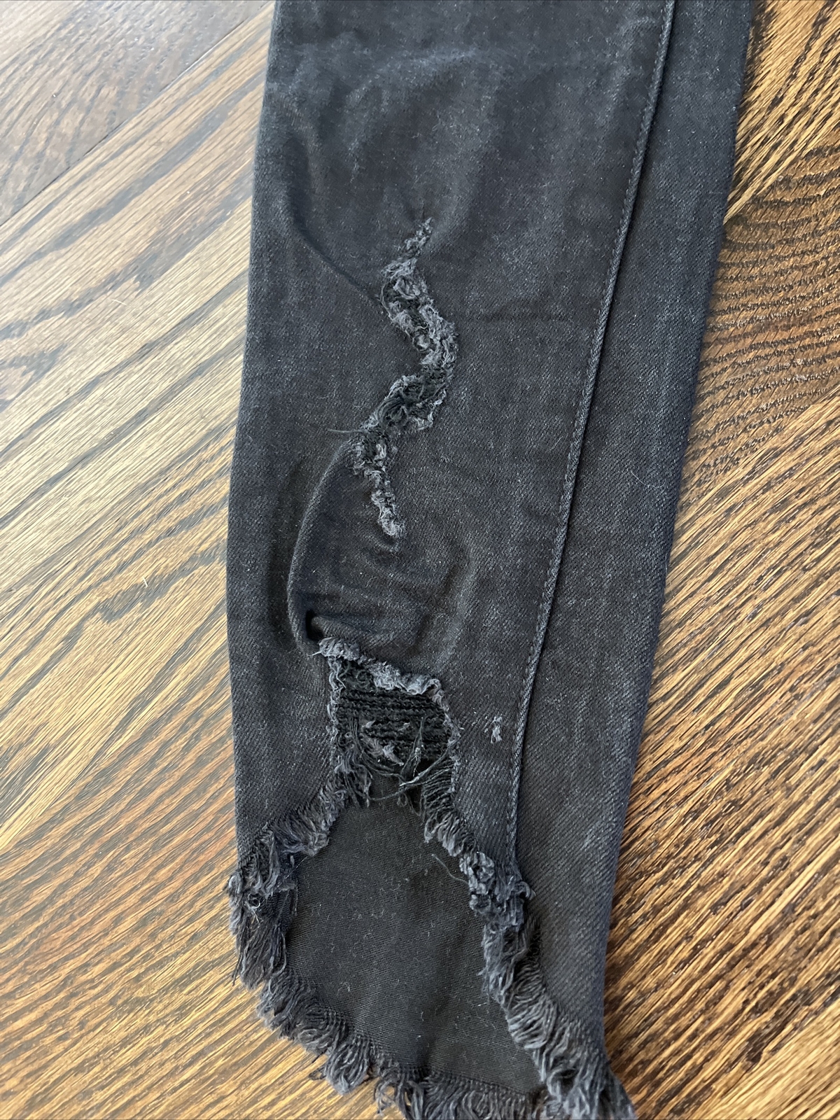 KanCan Womens 1/24 Black Denim Distressed Ankle Skinny Jeans - View 6