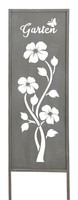 Gartenaufsteller Garten H83Cm Metall Grau Gartenstecker Stele Garten-Deko Deko