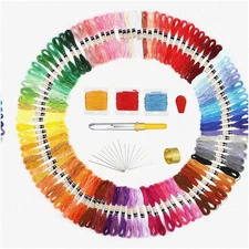 Colorful StitchCraft Embroidery Set: 100 Vibrant Thread Colors for Friendship Br