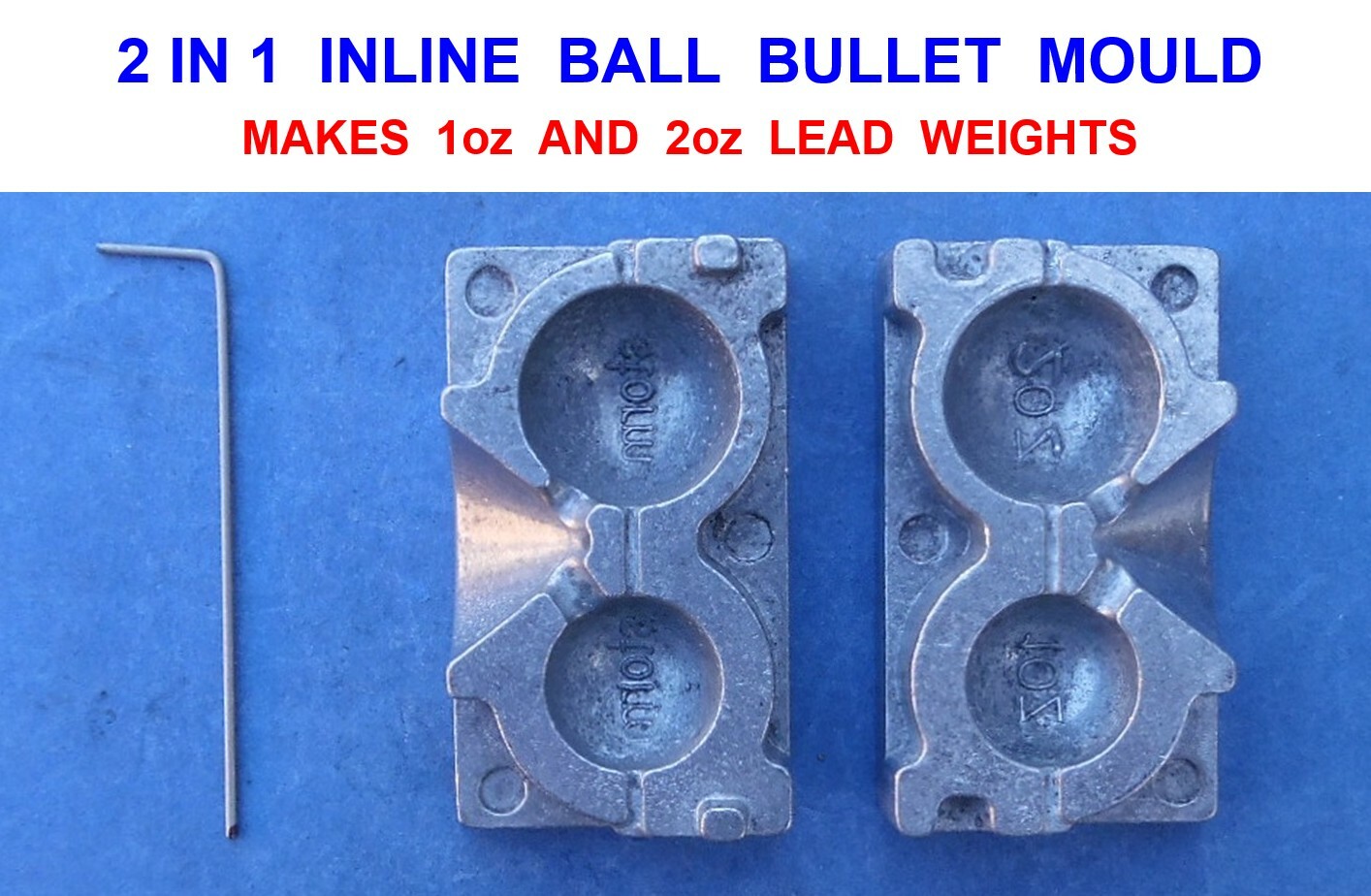 AQUA 2 IN 1 IN LINE BALL BULLET MOULD+BAR FOR PIKE SEA FISHING LEAD WEIGHT FLOAT