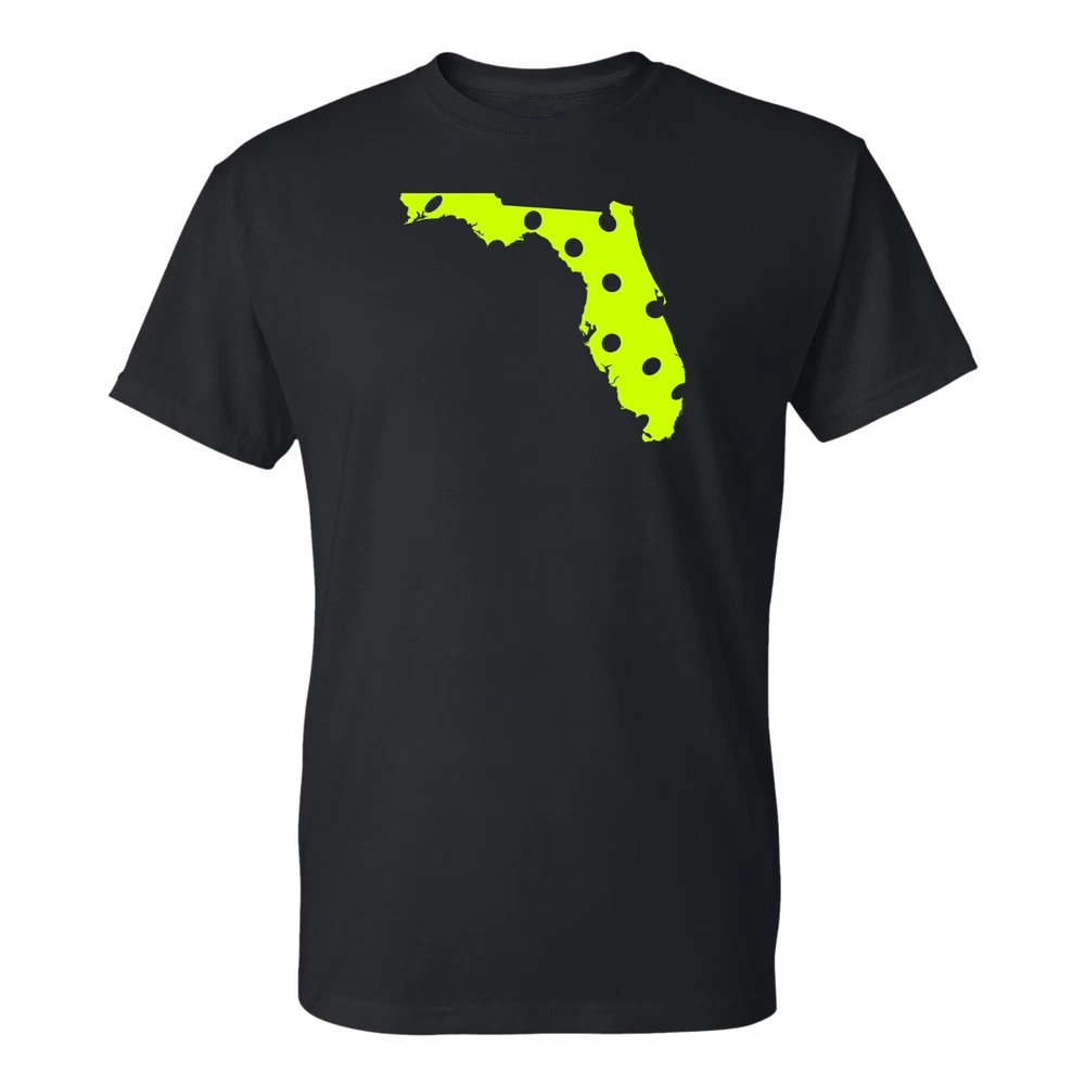 Pickleball State Florida Basic Cotton T Shirt - Black