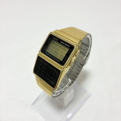 Casio Data Bank DBC-610 Gold Vintage Calculator with Belt Used