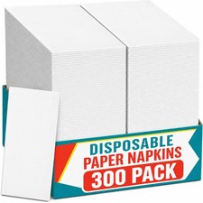 300 Packs Disposable Paper Napkins, Soft White Paper Hand Towels for Wedding ...