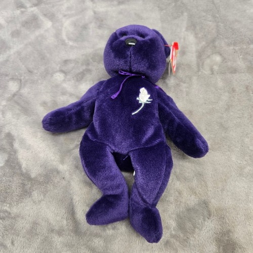 Ty Beanie Babies Princess the Bear Diana Memorial Fund Purple Plush 1997 Tag