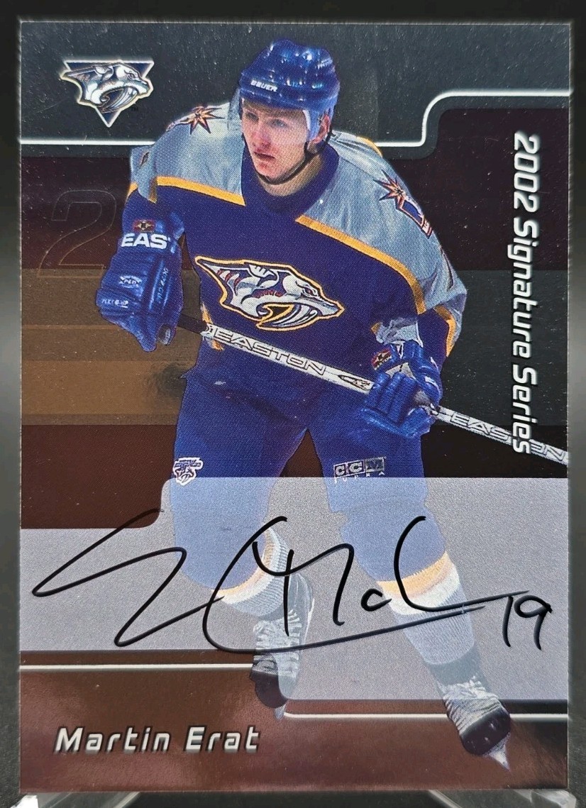 2001-02 ITG Be A Player Signature Series Martin Erat #238 Rookie Auto RC BAP