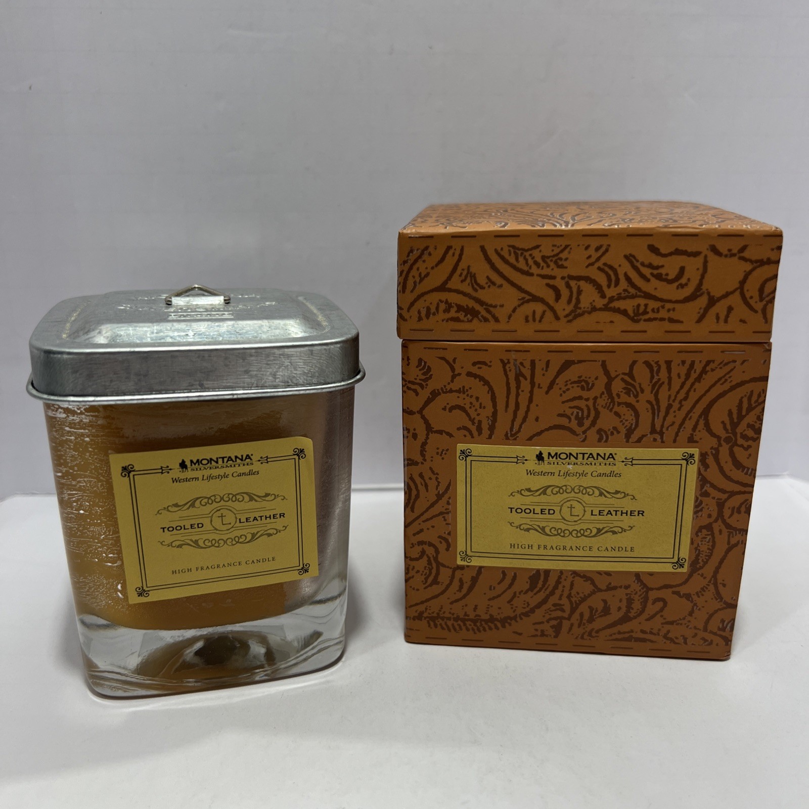 Montana Silversmiths Candle &ldquo;Tooled Leather&rdquo; Scent 6.5 o