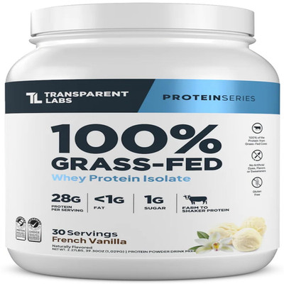 Transparent Labs Grass-Fed Whey Protein Isolate - Naturally Flavored Gluten