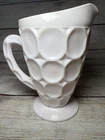 Vintage Pale Shell Pink Milk Glass by JEANNETTE Pitcher 24 Oz 7x4.5”