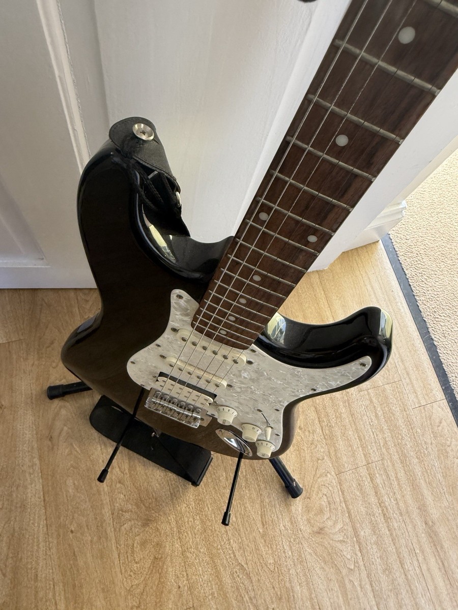 Rocket Deluxe Electric Guitar Black With Stand And Lead | eBay UK