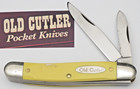 Vintage USA made COLONIAL KNIFE CO - OLD CUTLER Small Jack Knife Yellow Handles