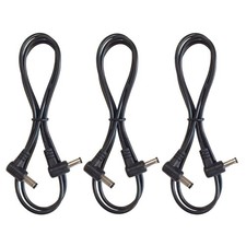 Right Angle DC Power 5.5mm x 2.1mm Patch Cables Wire Male To Male 3 ft 3 Pack