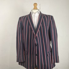 Samuel Windsor Boating Blazer Jacket Men's 52R Navy Blue Red Striped Regatta