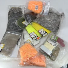 VTG Fly-Tying Lot: Hackles, Marabou, Dubbing, Fur, Flash, Feathers Etc.