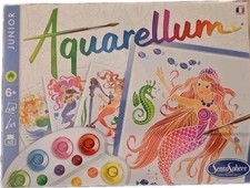 Aquarellum Junior Mermaids Canvas Paint Kit 4 Pictures Watercolor Ink Set NEW