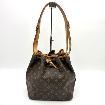 Auth Louis Vuitton M42226 Petit Noe Monogram Drawstring Shoulder Bag 2Y6802