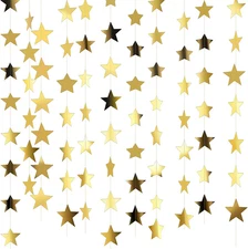 Glitter Star Garland Banner Christmas Decor 130 Feet Star Hanging Bunting Banner