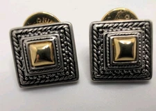 Chic Designer Douglas Paquette 2 tone Silver Gold Nina Ricci Backings