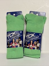 TCK Dry-IQ Multisport Socks 2 2-Packs M Neon Green M 6-9 W 7-10 4 Pairs Total
