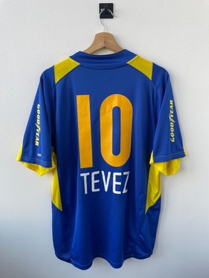 正規品 ボカジュニアーズ 2004/05 ホームユニフォーム テベス #10 BOCA JUNIORS 2005 CENTENARY HOME FOOTBALL SHIRT JERSEY CAMISETA