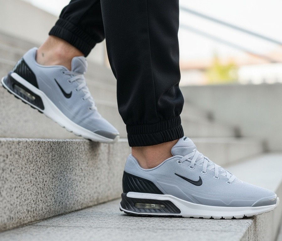 Nike Men’s White Athletic Sneakers with Light Gray Details s-l400.jpg main image 2