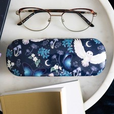 Hartschalen Druckknopf Brille Brillenetui Etui zum Lesen + sauberes Tuch