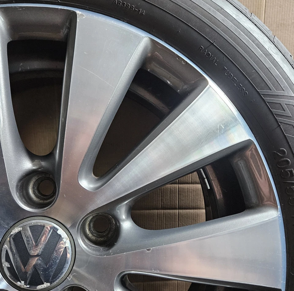 1 original VW Passat B6, EOS 16 Zoll Alufelge 7x16 ET45, Monza 3C0601025C 205/55 - Bild 3 von 4